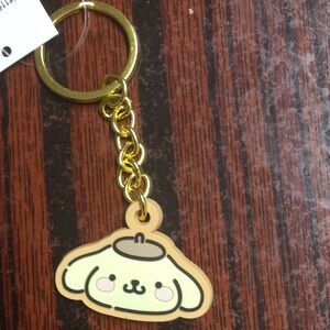 Pompompurin Keychain with Gold Ring